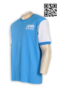 T595訂製建築行業T恤 個人設計團體T恤 度身訂造工作T恤 T恤製衣廠     天藍色
